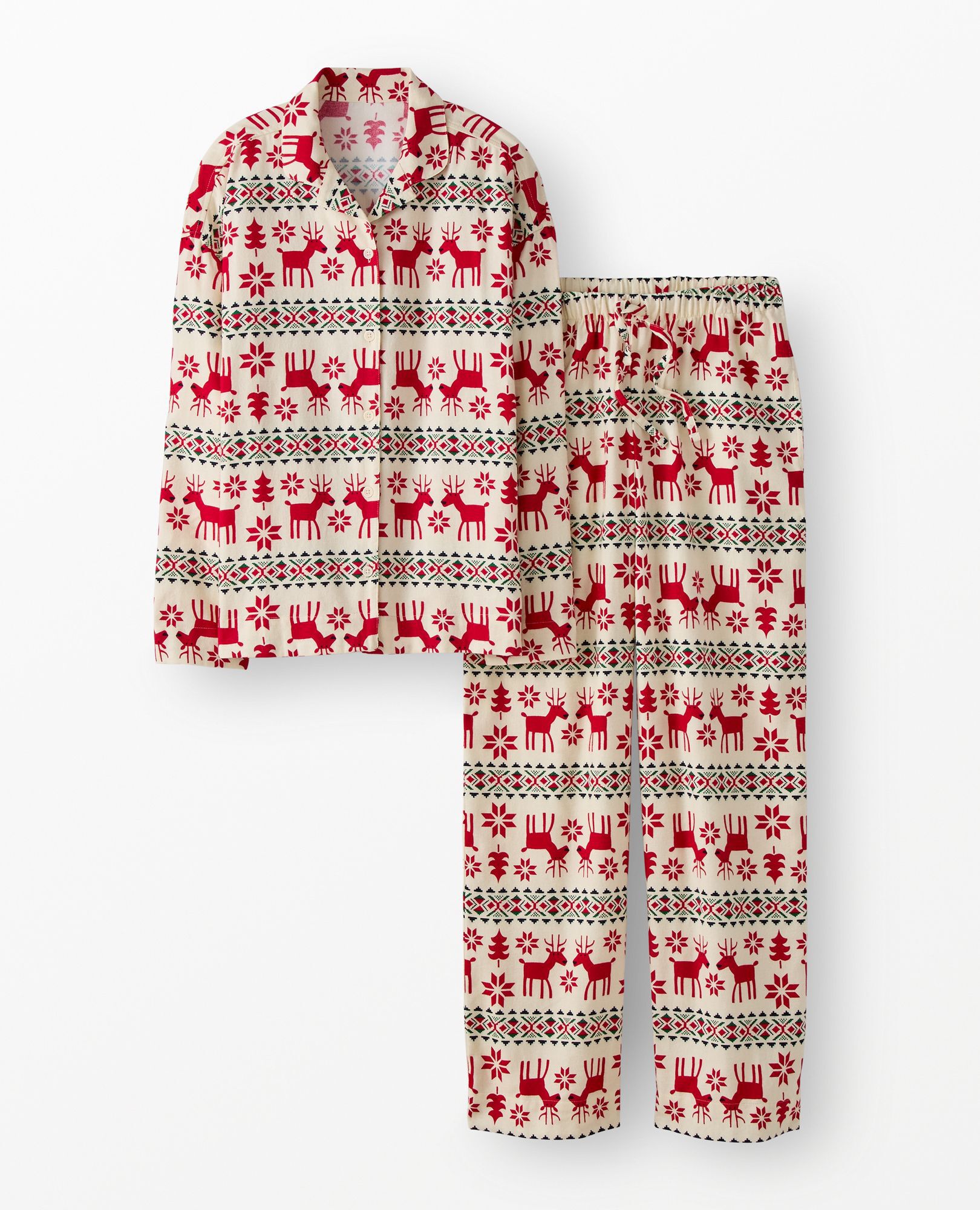 Women's Holiday Flannel Pajama Set in Dear Deer - main