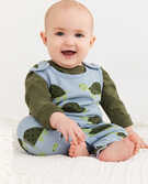Baby Overall & Tee Set In Cotton Jersey in Blue Friendly Turtle - main
