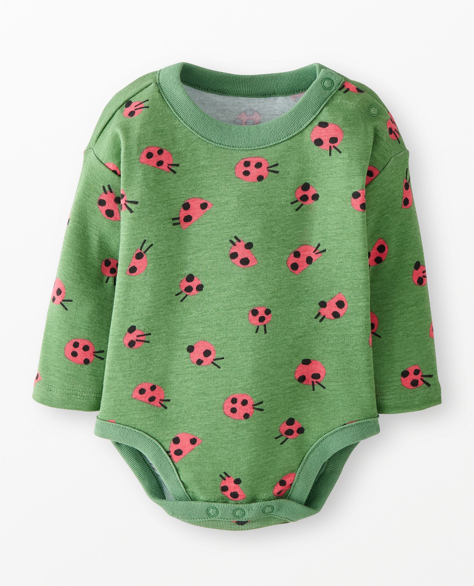Baby Long Sleeve Bodysuit in Lucky Ladybugs - main