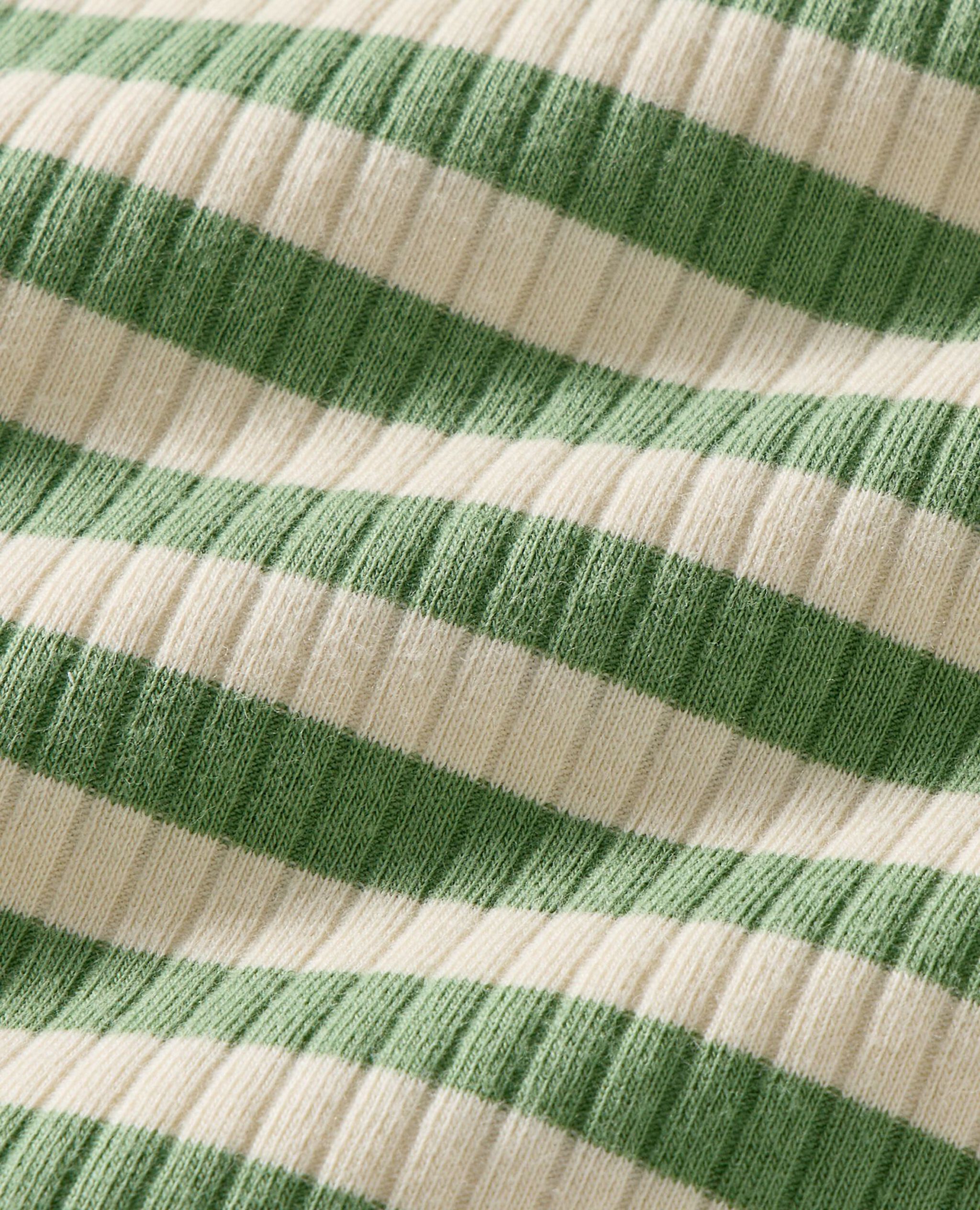 Ribbed Flare Pants in Stone Green/Ecru - main