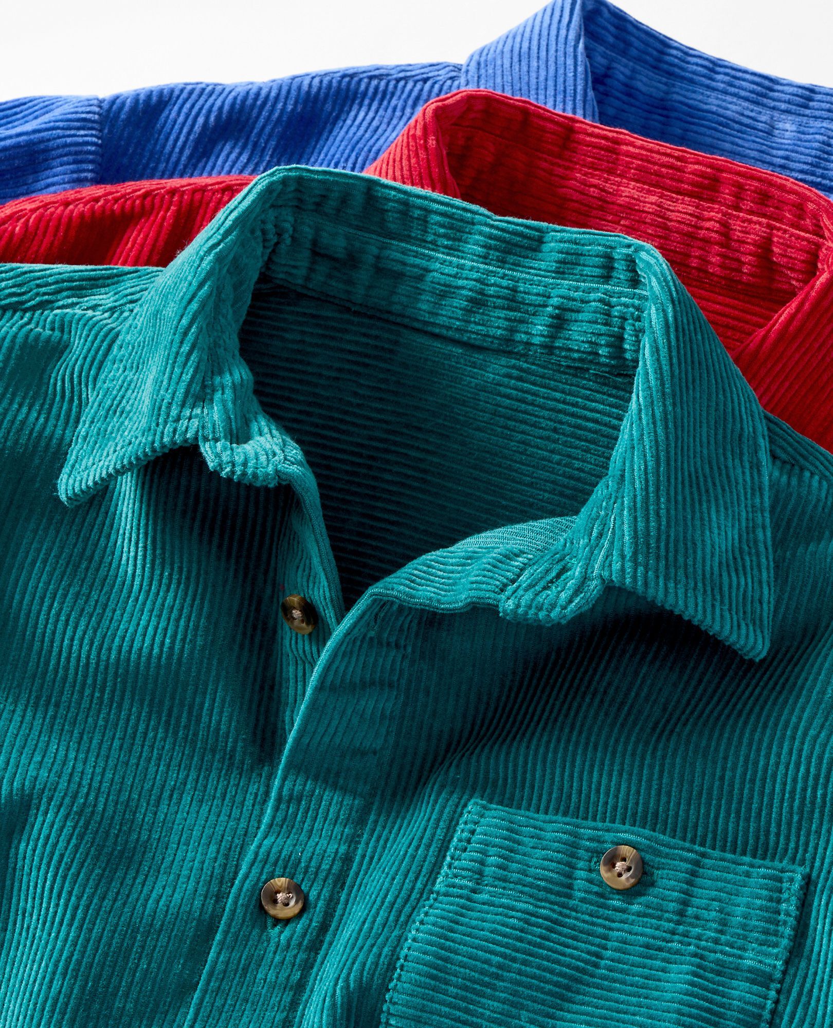 Corduroy Button Up Shirt in Rich Red - main