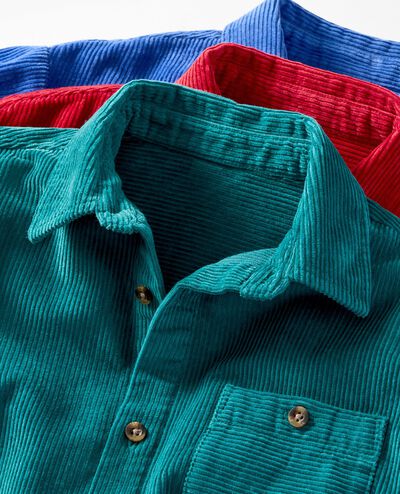 Corduroy Button Up Shirt in Rich Red - main