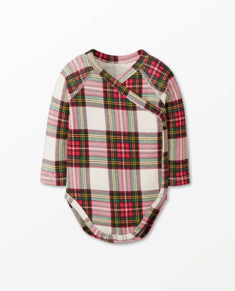 Baby Print Side Snap Bodysuit in Family Holiday Plaid - main