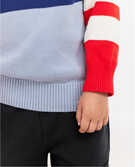 Colorblock Pullover In Combed Cotton in Dark Heather Grey - main