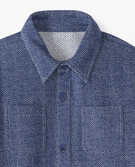 Herringbone Button Down In French Terry in Navy Blue - main