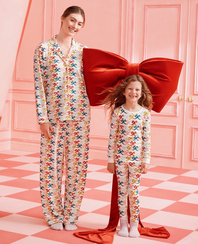Holiday Bows Mommy & Me Pajamas in  - main