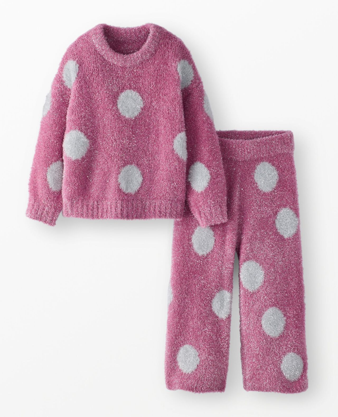 Sparkle Dot Sweater & Wide Leg Pants Set in Sparkle Dot on Fuchsia Pink - main