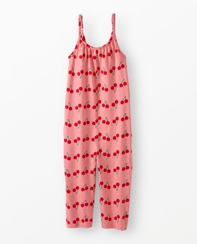 Sleeveless Romper with Pockets in Summer Cherries - main