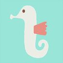 Baby Bodysuit in Seahorse on Opal - swatch