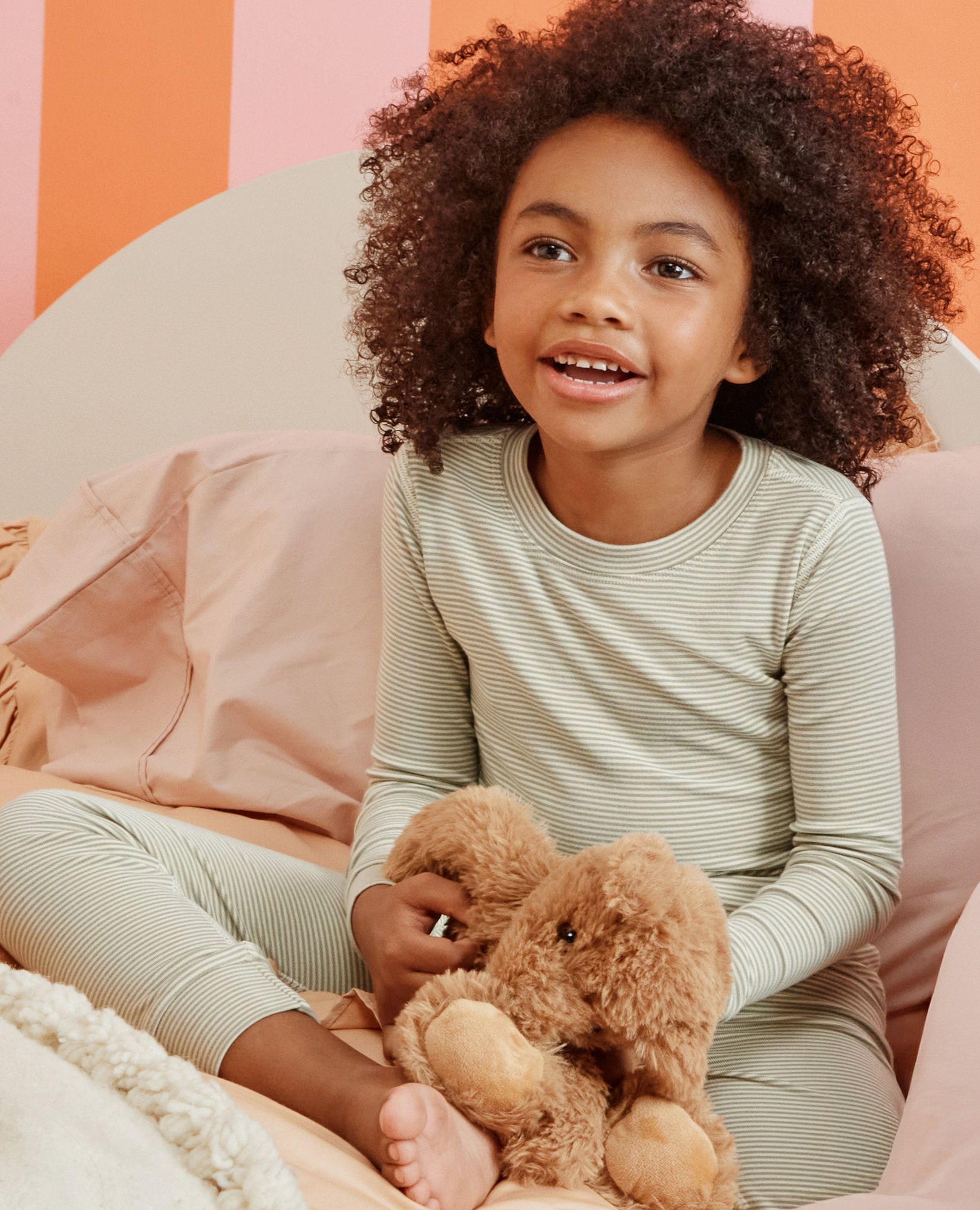 HannaSoft™ Stretch Pajama Set in Seagrass/Almond Oil - main