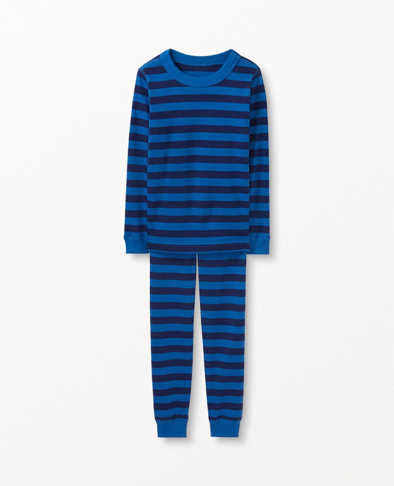 Striped Long John Pajama Set