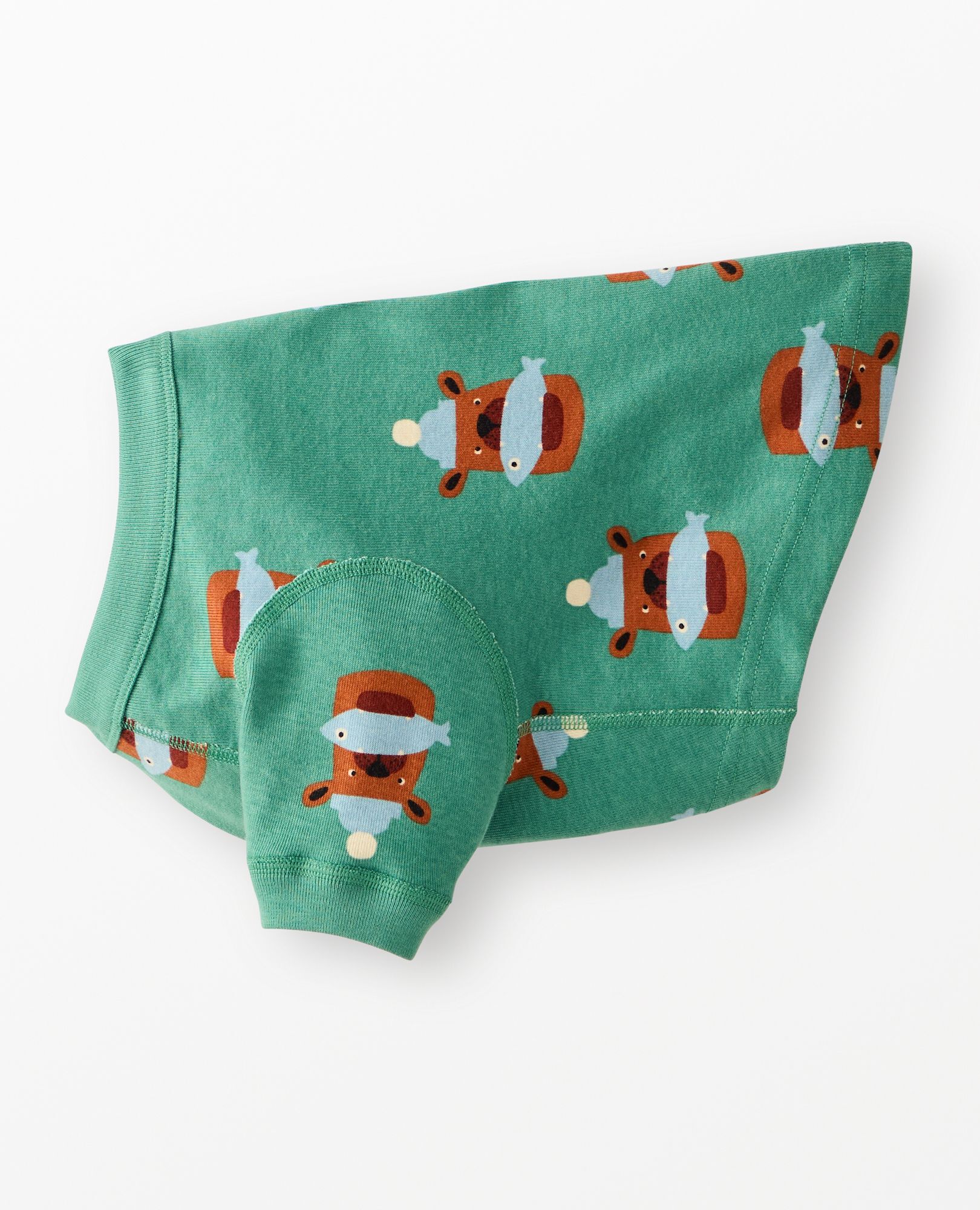 Holiday Dog Pajamas in Fresh Catch on Bottle Green - main