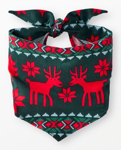 Flannel Dog Bandana in Dear Deer on Green - main
