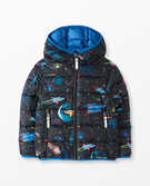 Print Recycled Puffer Jacket in Discover The Sky - main