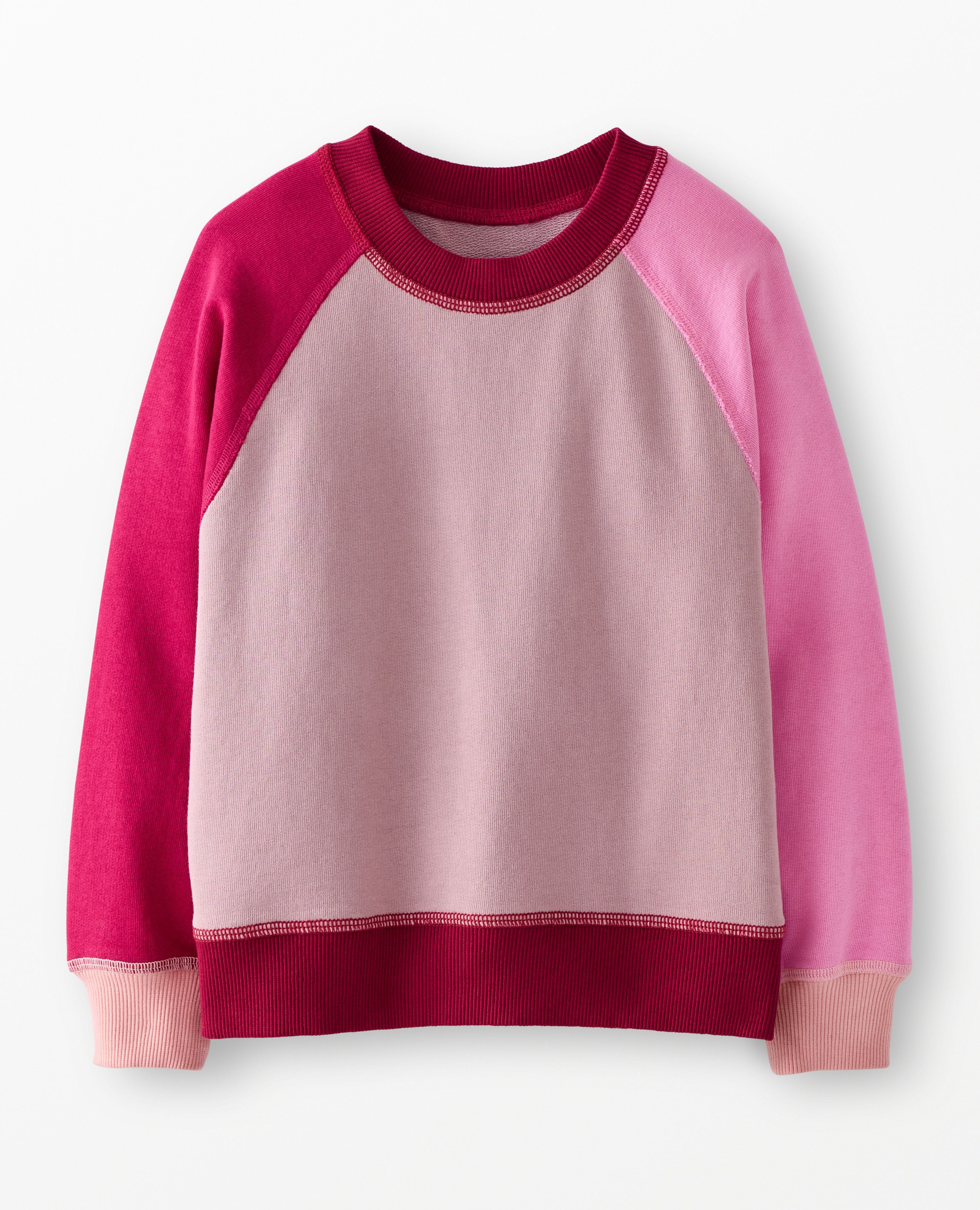 French Terry Colorblock Sweatshirt in Pink Colorblock - main