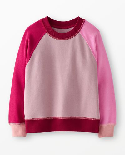 French Terry Colorblock Sweatshirt in Pink Colorblock - main