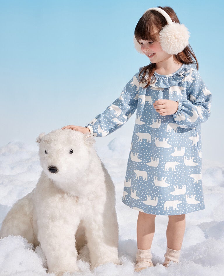 Holiday Snowy Polar Bear Matching Family Pajamas in  - main