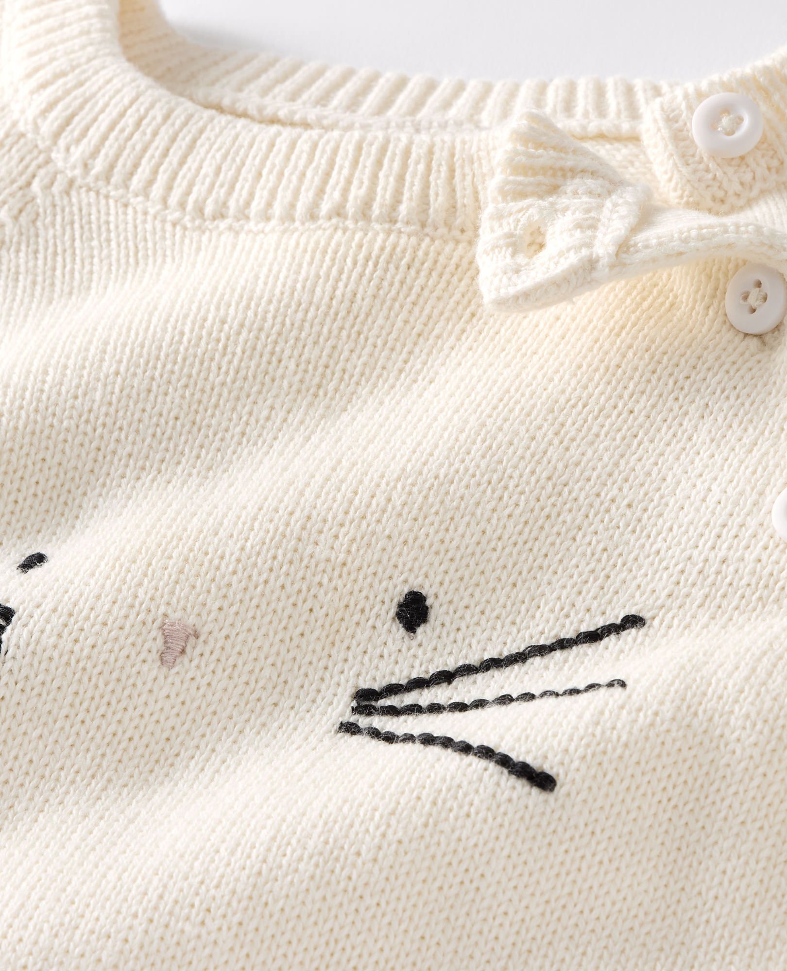 Baby Easter Sweater Romper & Hat Set in Ecru - main