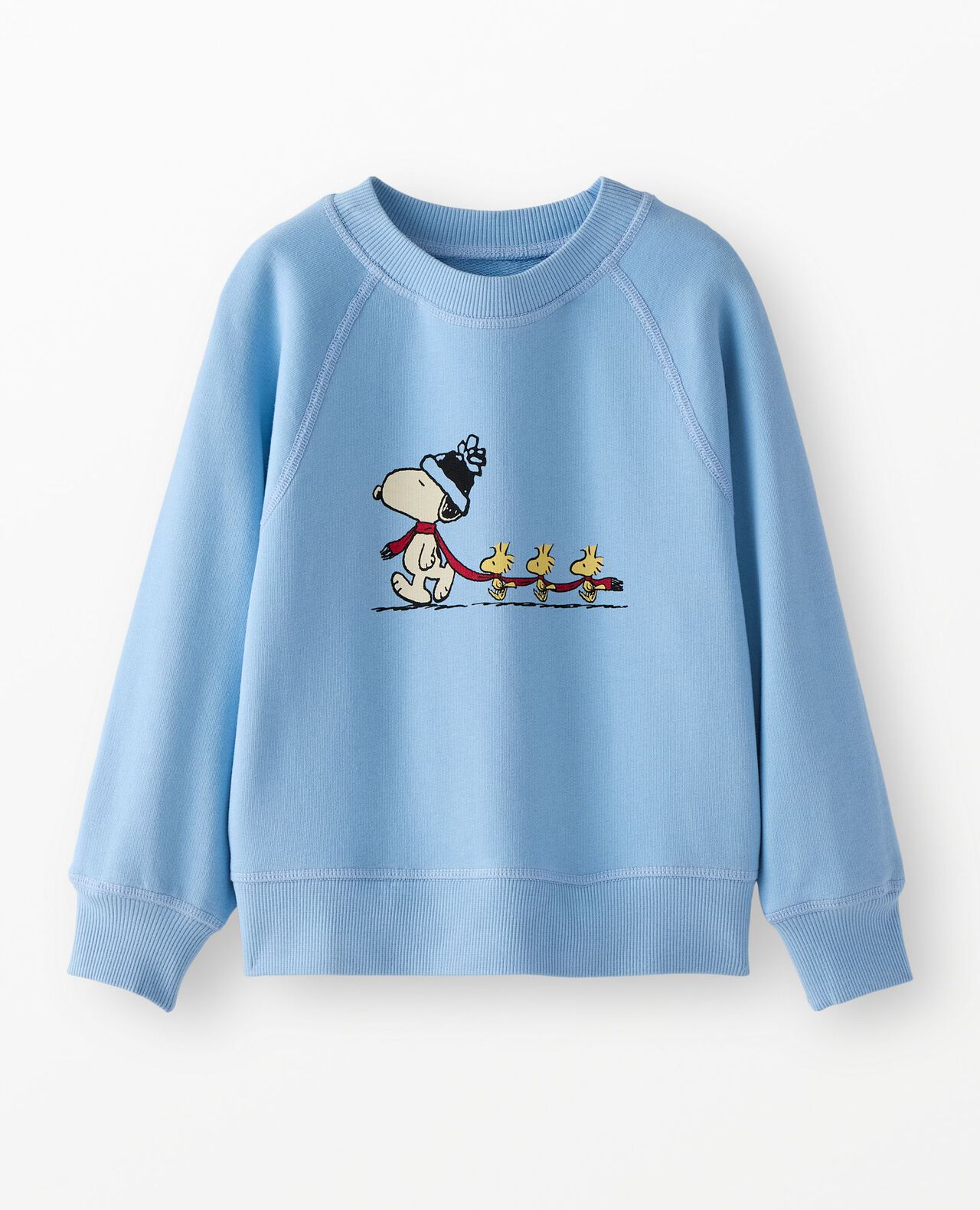 Peanuts Holiday French Terry Sweatshirt in Snoopy and Woodstock in Winter - main
