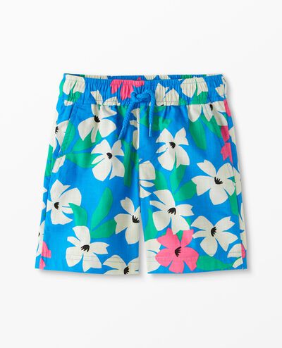 Poplin Striped Shorts in Hibiscus Petals - main