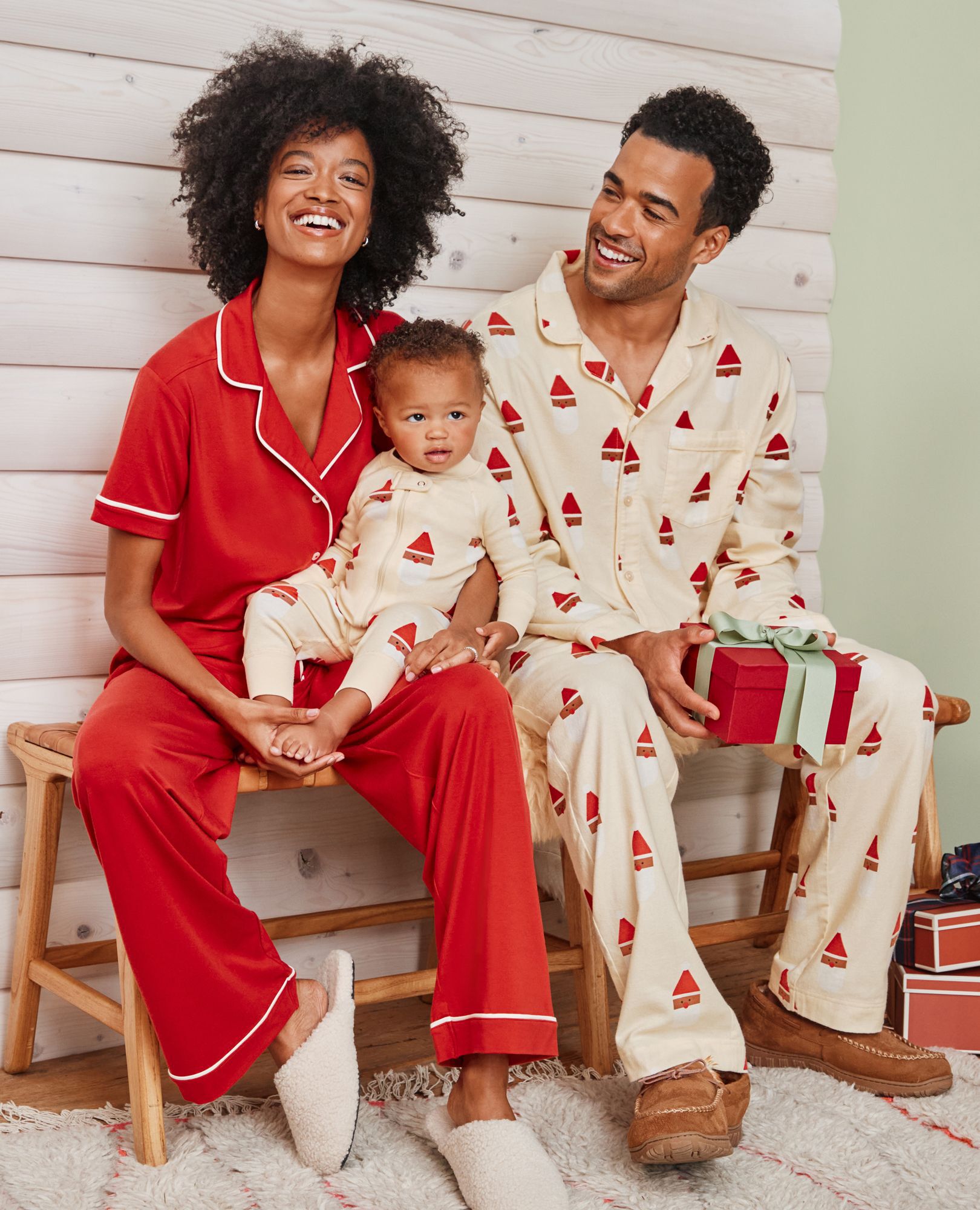 Holiday HannaJams™ Sleeper in Scandi Santa on Almond Oil - main