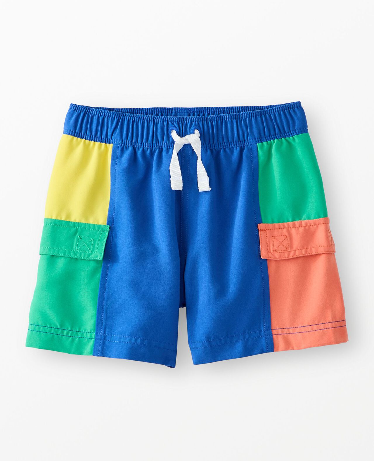 Colorblock Cargo Swim Trunks in Neon Colorblock - main