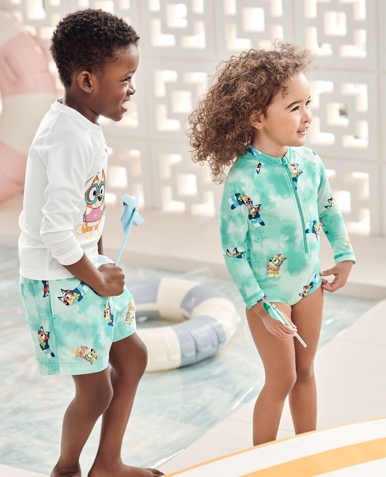 Bluey Rashguard Swimsuit in Bluey Pool - main