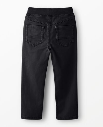 Slim Fit Twill Pull-On Pants in Black - main