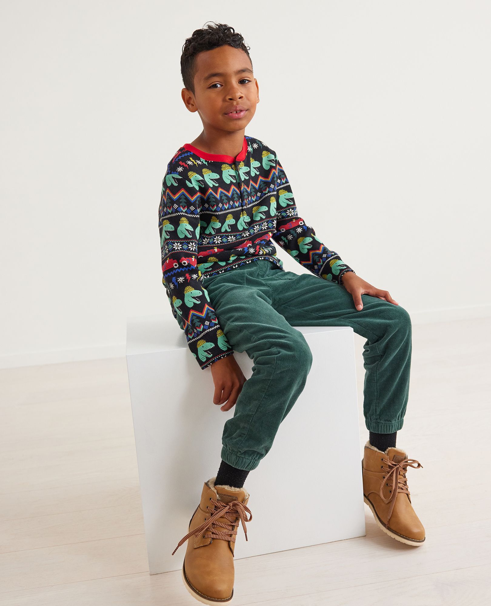 Print Thermal Henley Tee Hanna Andersson