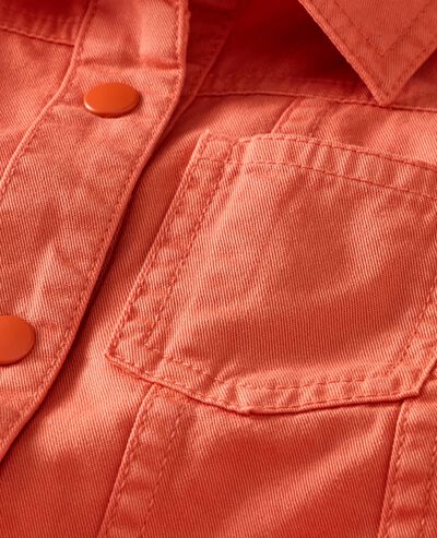 Twill Shirt Dress with Pockets in Sun Fire - main