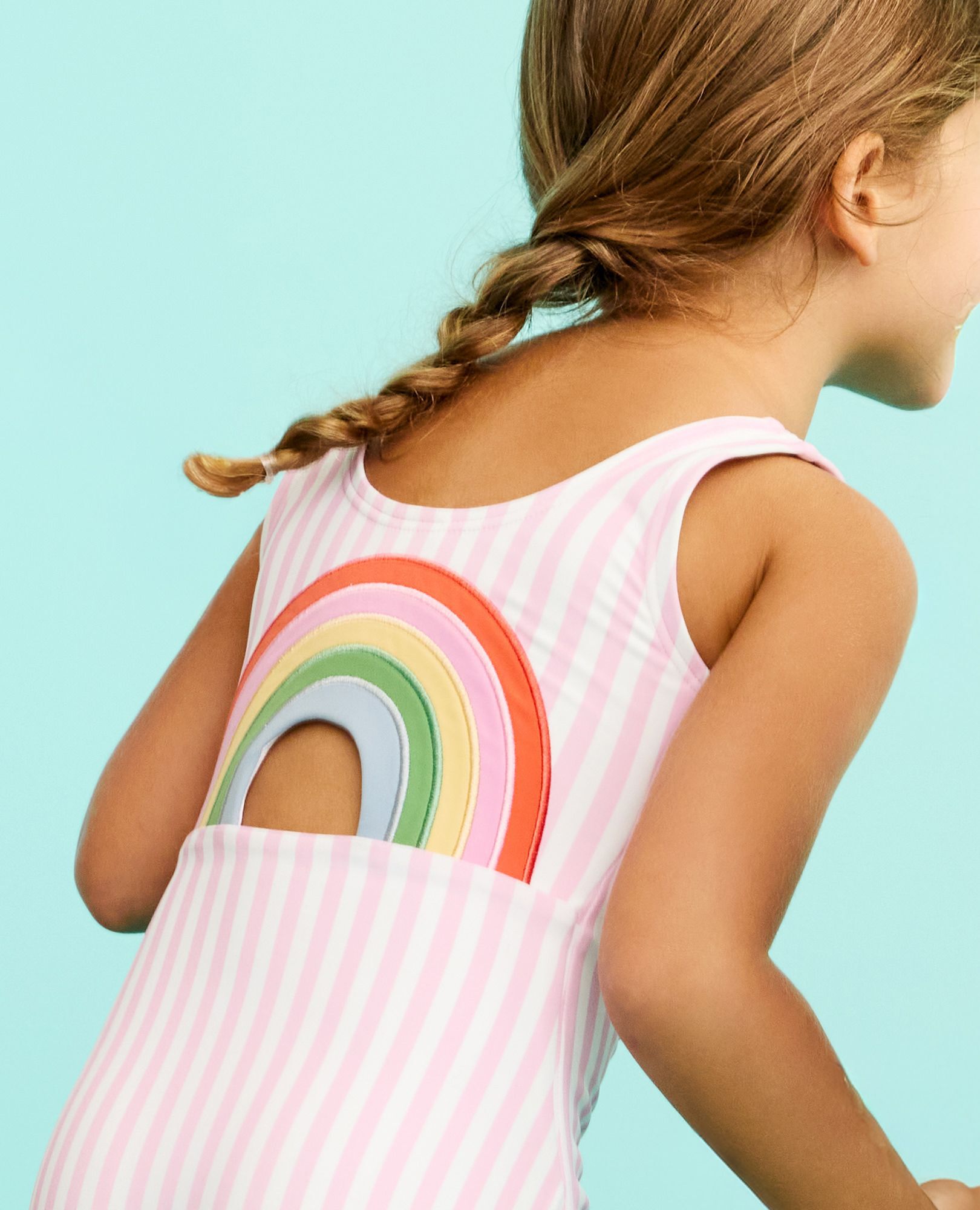 One-Piece Rainbow Back Swimsuit in Pink Rainbow - main