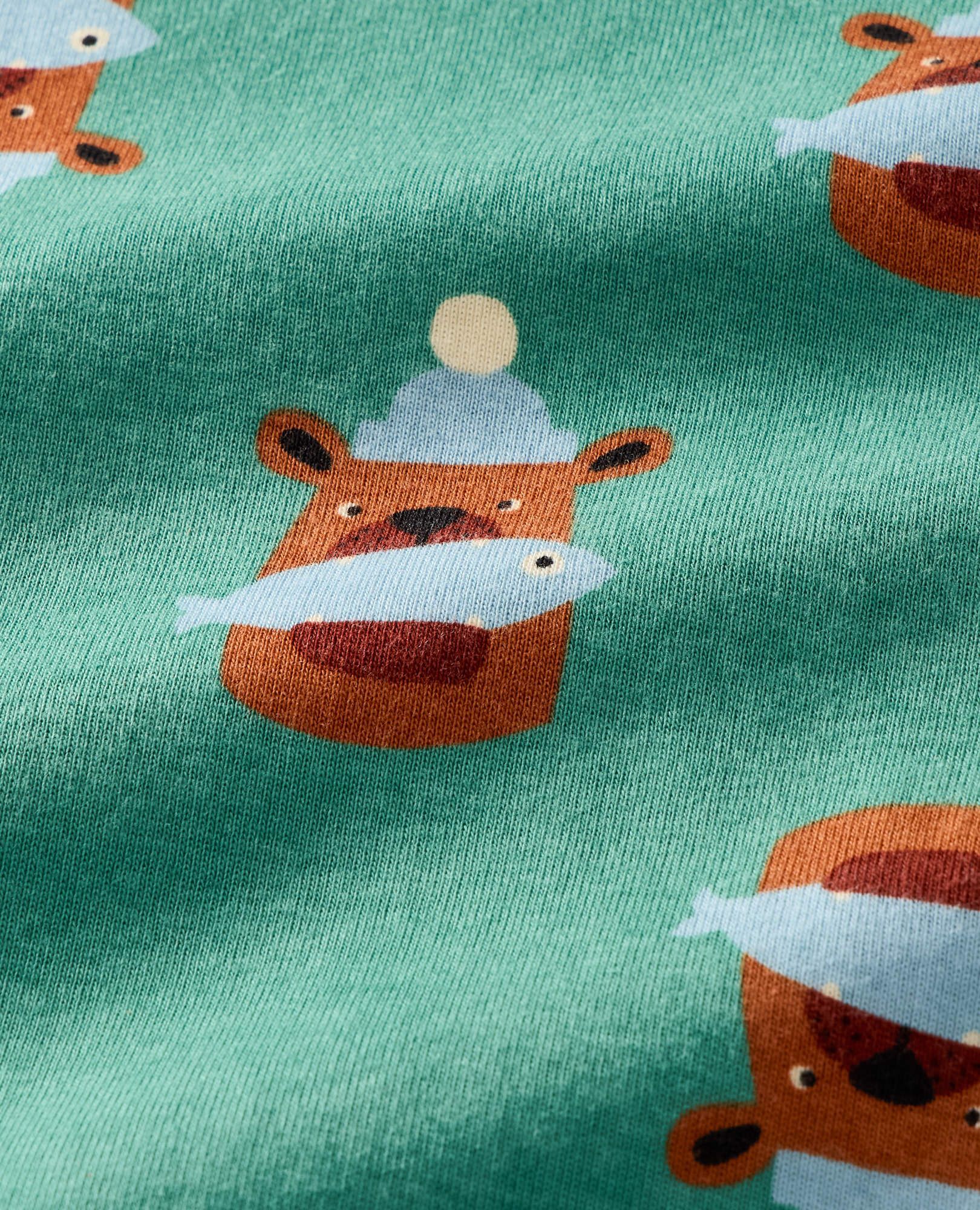 Holiday HannaJams™ Pajama Set in Fresh Catch on Bottle Green - main