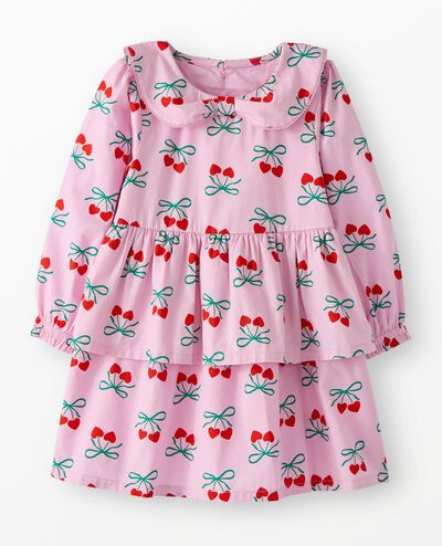 Long Sleeve Poplin Bow Collar Dress in Two of a Kind - main