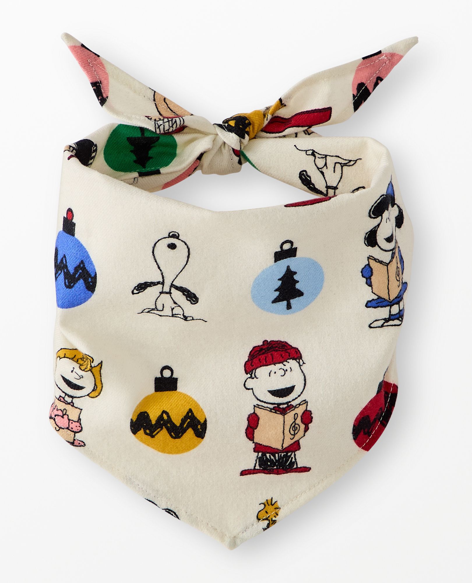Peanuts Holiday Flannel Dog Bandana in A Charlie Brown Christmas on Ecru - main