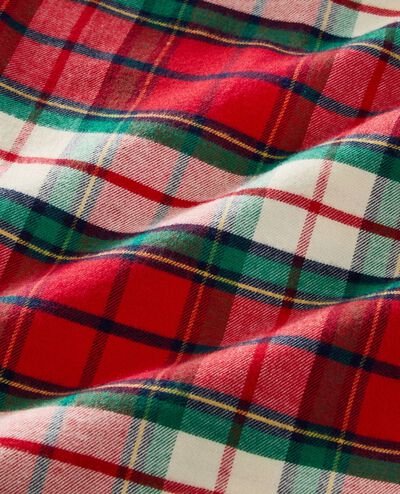 Adult Holiday Flannel Robe in Red Holiday Plaid - main