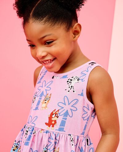 Bluey Sleeveless Playground Dress with Pockets in Bluey and Friends Lavender - main