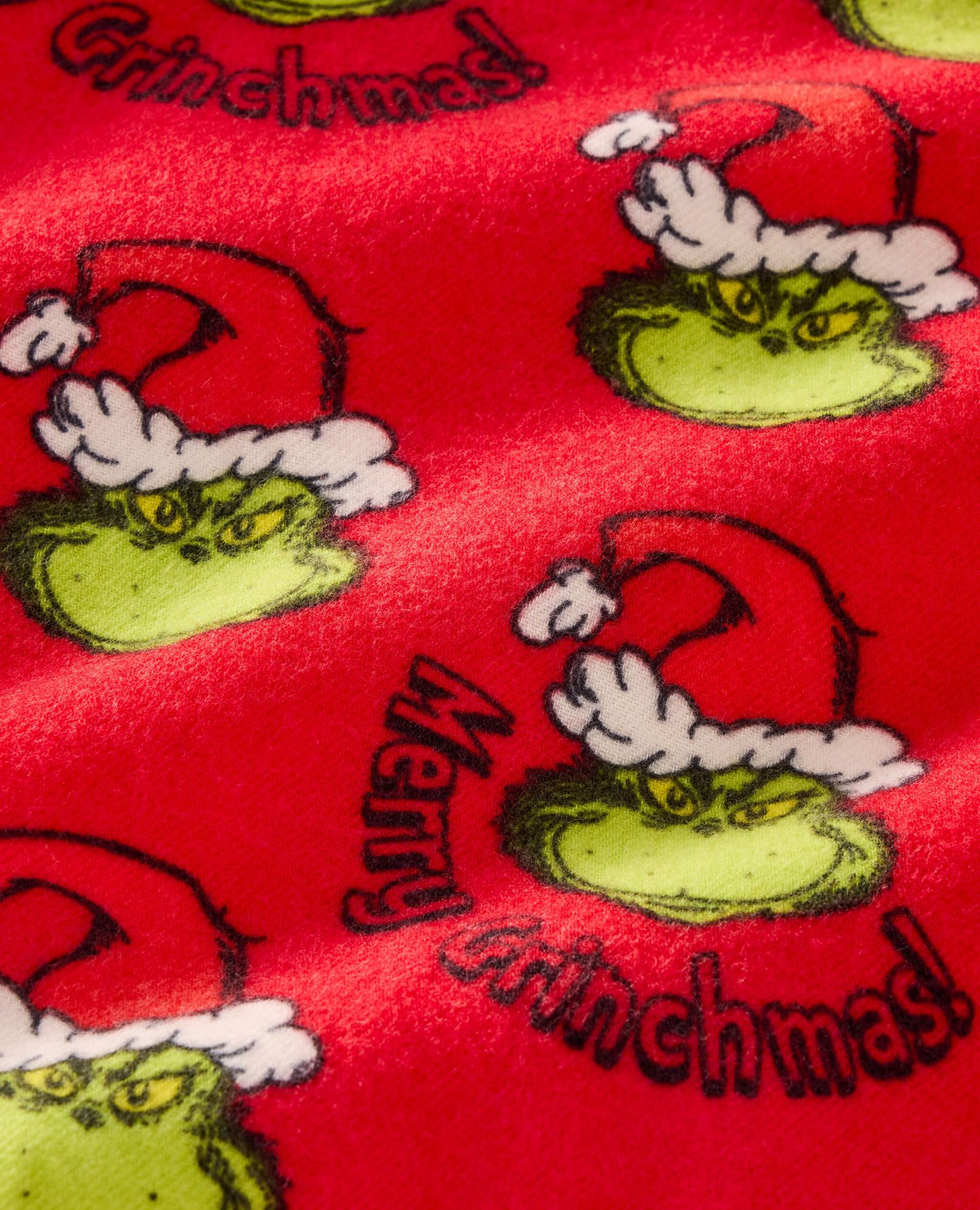 Dr. Seuss Grinch Flannel Pajama Set in Merry Grinchmas on Red - main