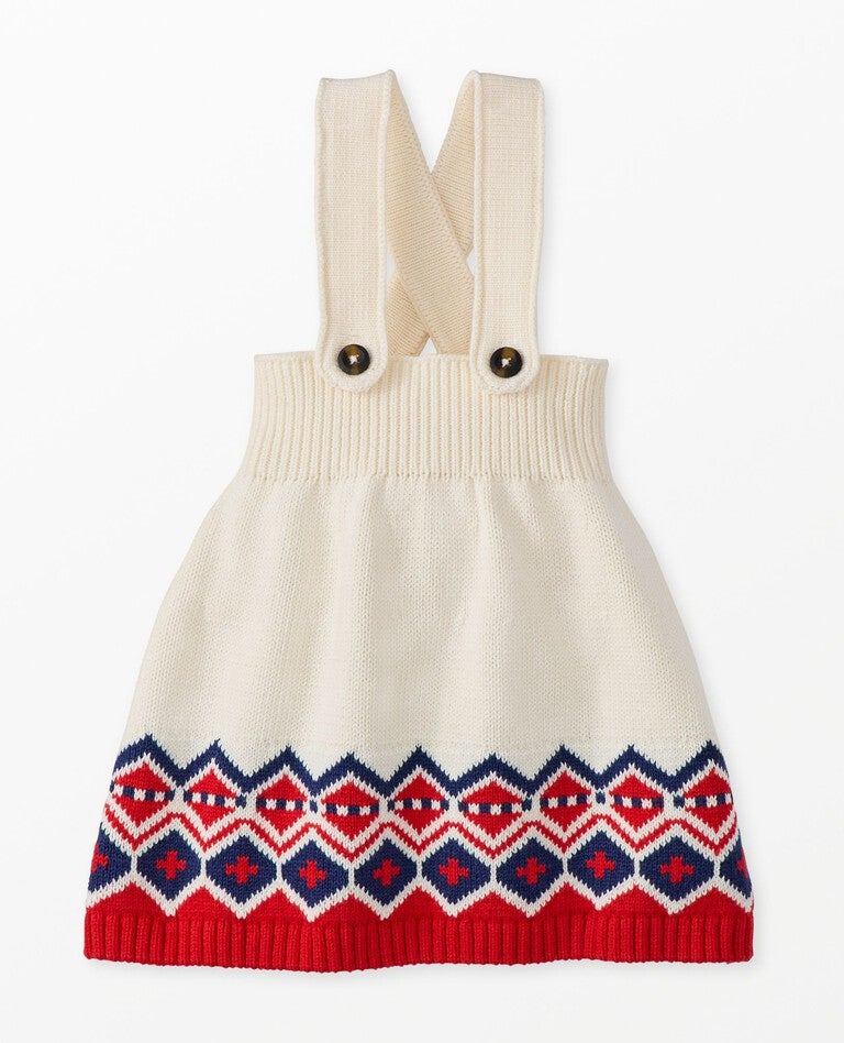 Baby Holiday Sweater Dress in Yuletide Fairisle - main