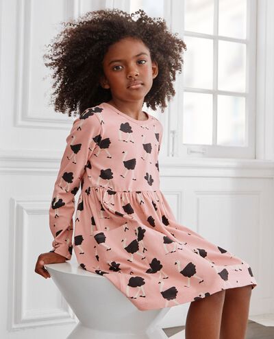 Holiday Long Sleeve Playground Dress with Pockets in Ollie Ostrich - main