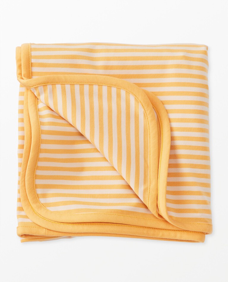 Baby Layette Striped Blanket in HannaSoft™ in Ecru/Marigold - main