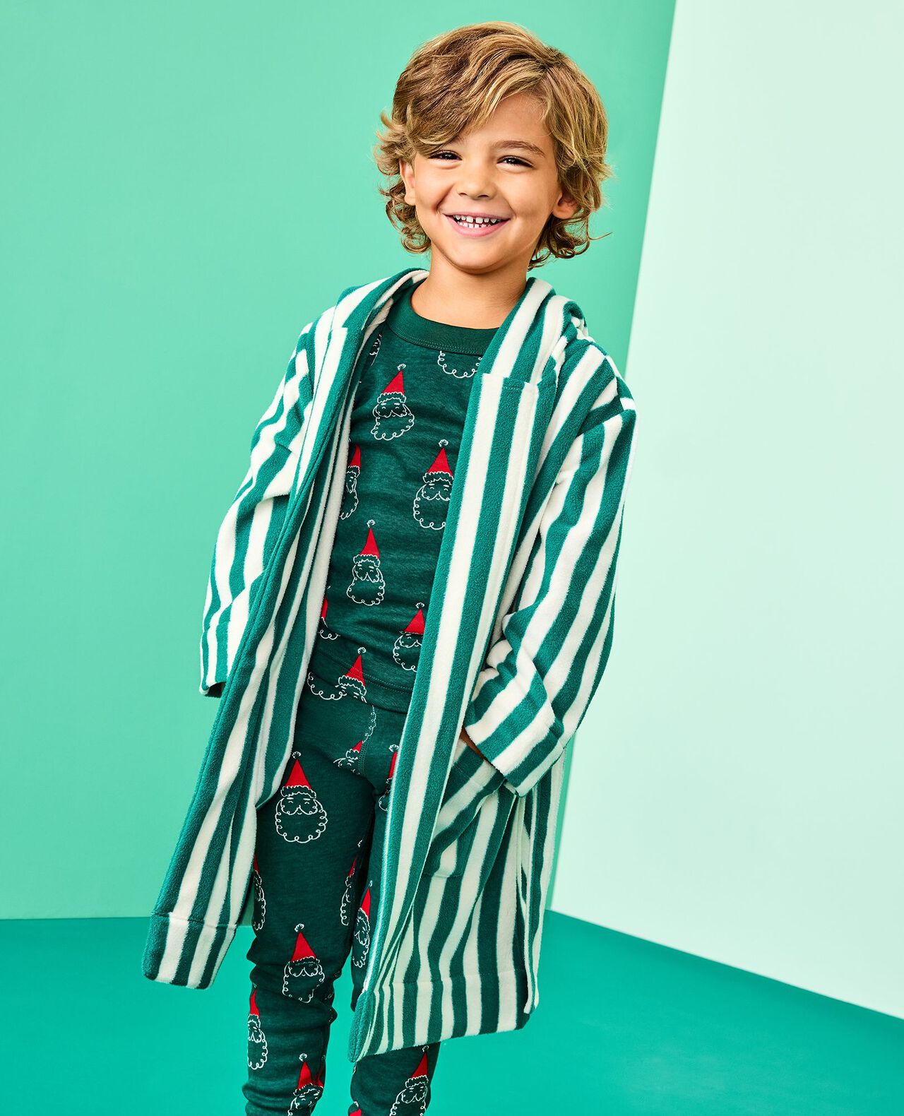 Holiday HannaJams™ Pajama Set in Santa on Malachite - main