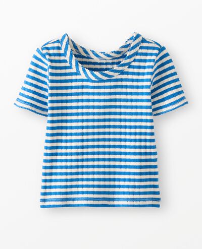 Pointelle Baby Doll T-Shirt in Swedish Sky/Ecru - main
