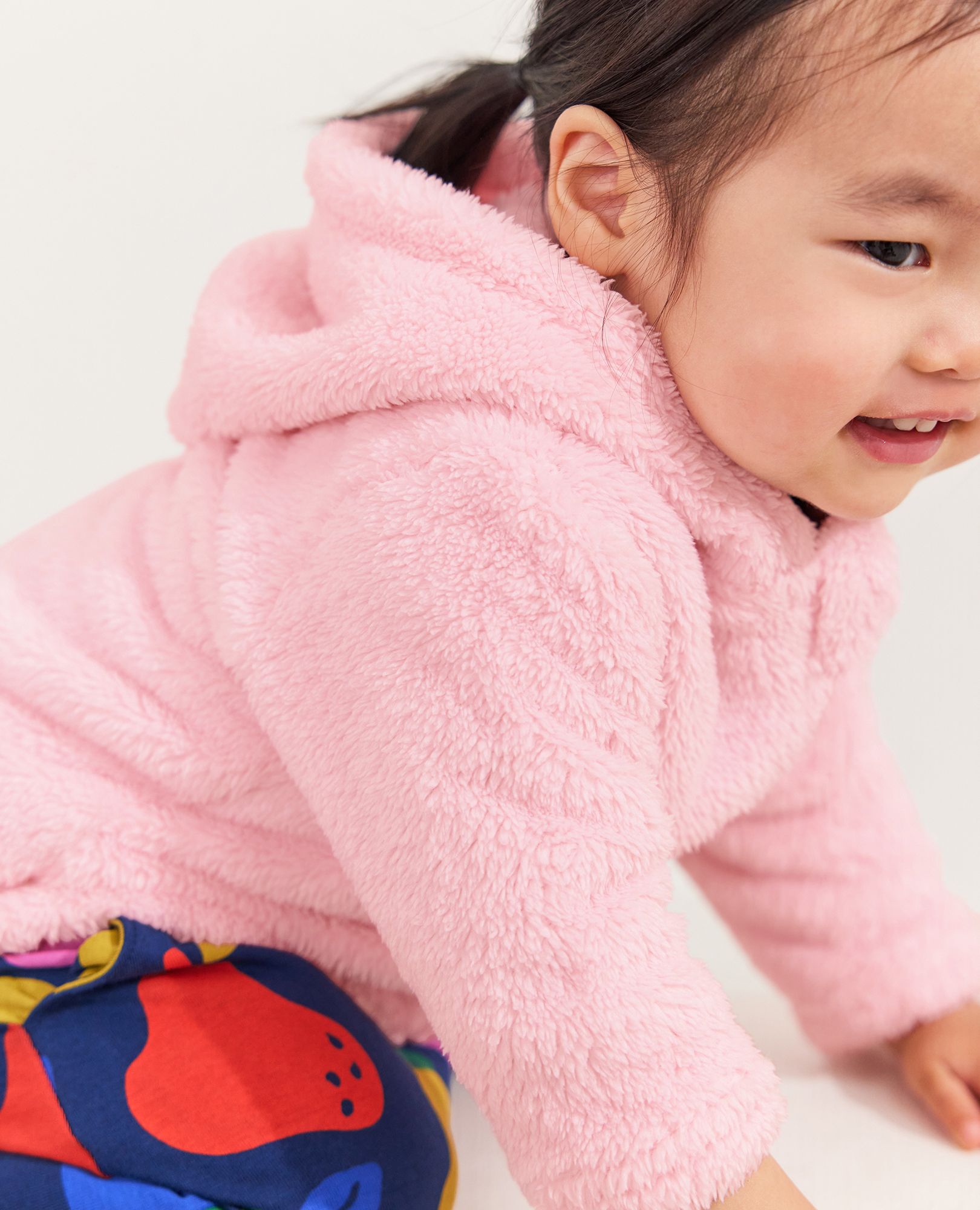 Baby pink fleece jacket top
