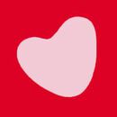 HannaSoft™ Stretch Pajama Set in Pink Artful Hearts on Red - swatch