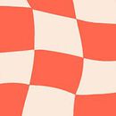 Relaxed Fit Checker T-Shirt in Sun Fire Wavy Check - swatch