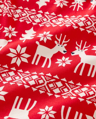 Holiday HannaSoft™ Stretch Sleeper in Dear Deer on Ribbon Red - main