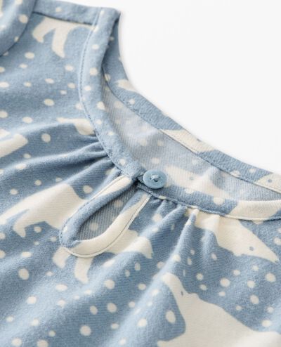 Kids Holiday Flannel Nightgown in Snowy Polar Bear on North Air - main