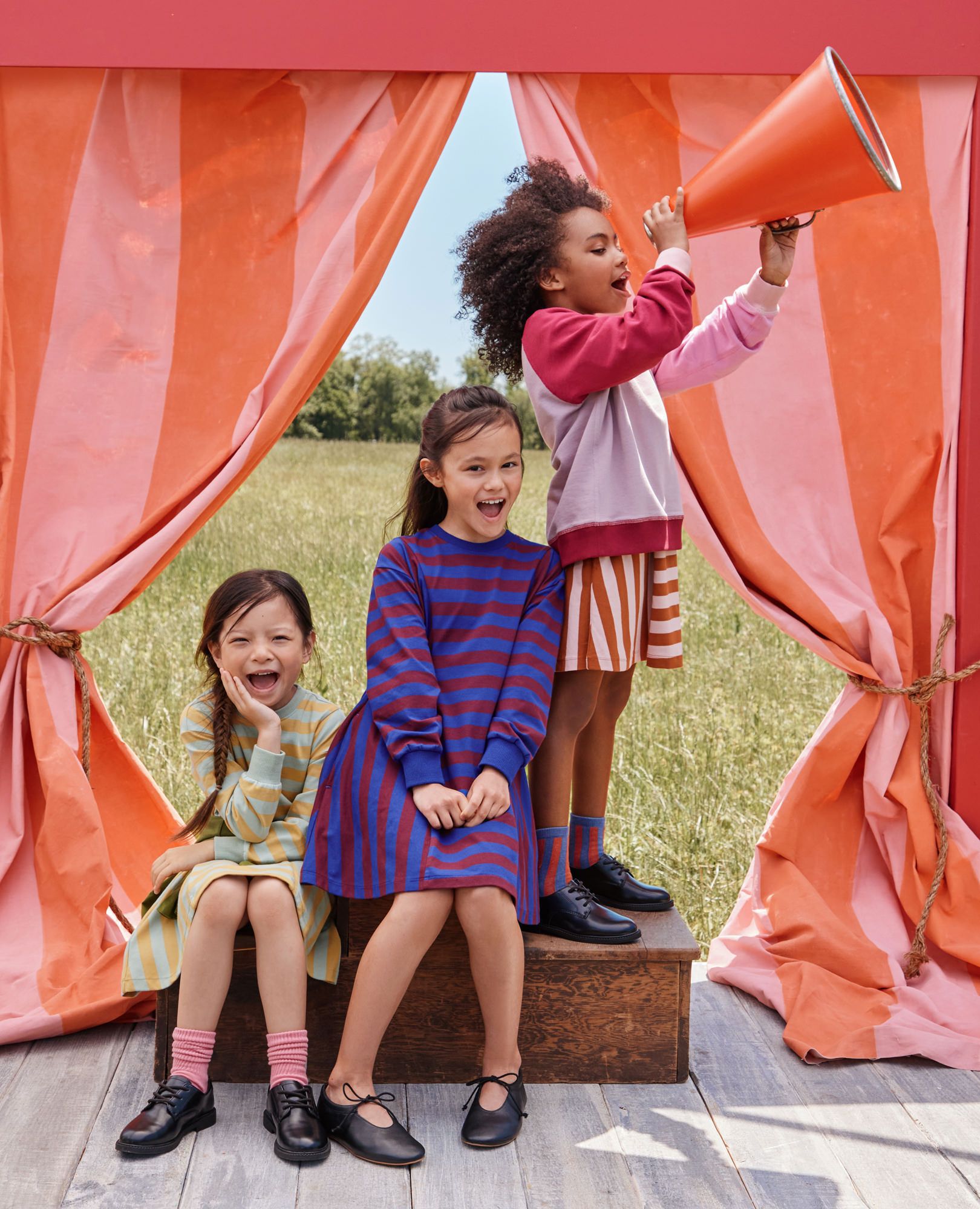 Long Sleeve Colorblock Dress with Pockets in Frosting Pink/Dogwood - main