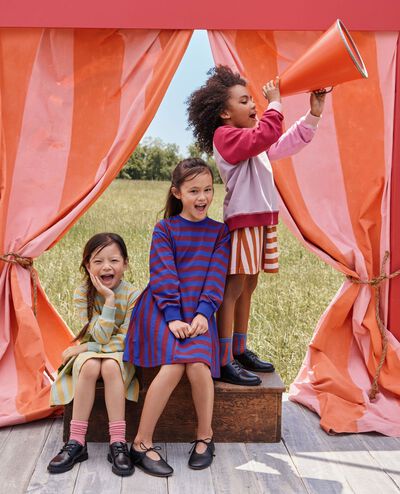 Long Sleeve Colorblock Dress with Pockets in Frosting Pink/Dogwood - main
