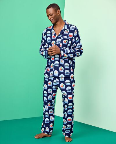 Adult The Polar Express Flannel Pajama Top in Polar Express Snowglobes - main